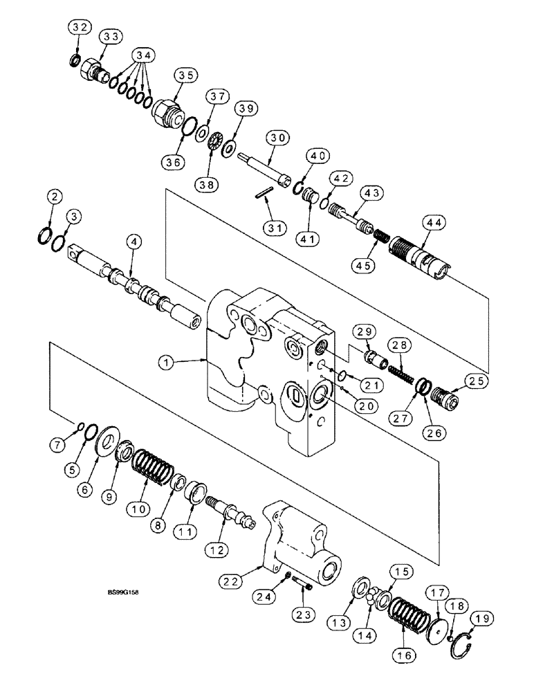 Схема запчастей Case 580L - (8-116) - AUXILIARY VALVE, HAND HELD SECTION (08) - HYDRAULICS