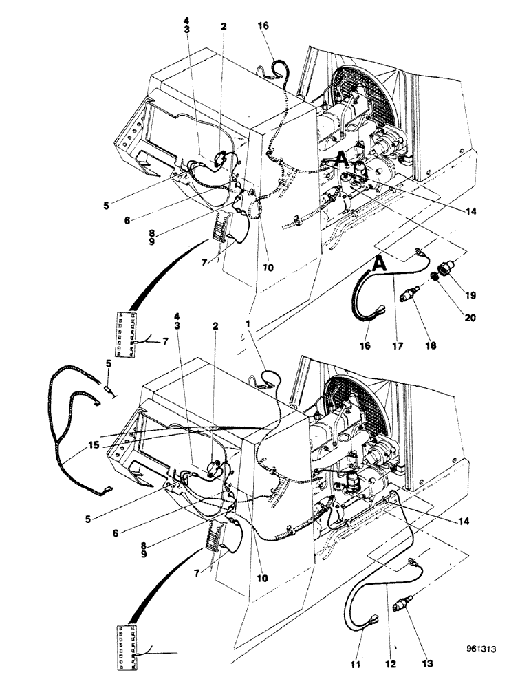 Схема запчастей Case 580G - (500) - ALARM - WATER TEMPERATURE - ENGINE OIL PRESSURE (09) - CHASSIS/ATTACHMENTS