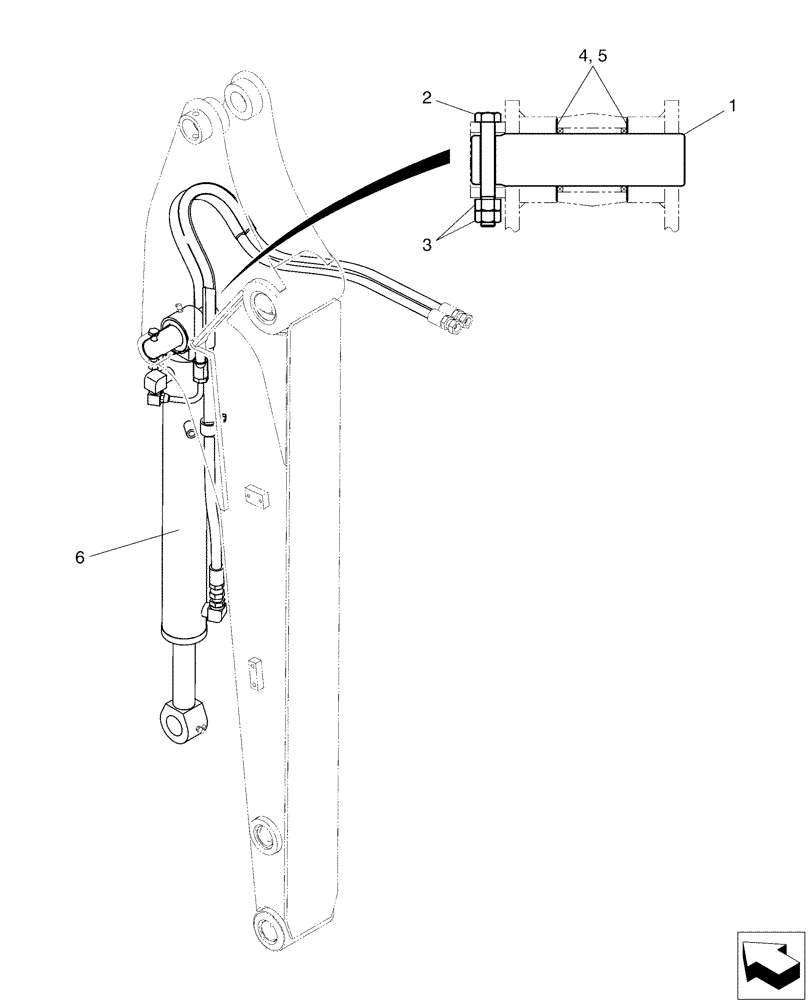 Схема запчастей Case CX50B - (03-006[01]) - CYLINDER INSTAL, BUCKET (35) - HYDRAULIC SYSTEMS