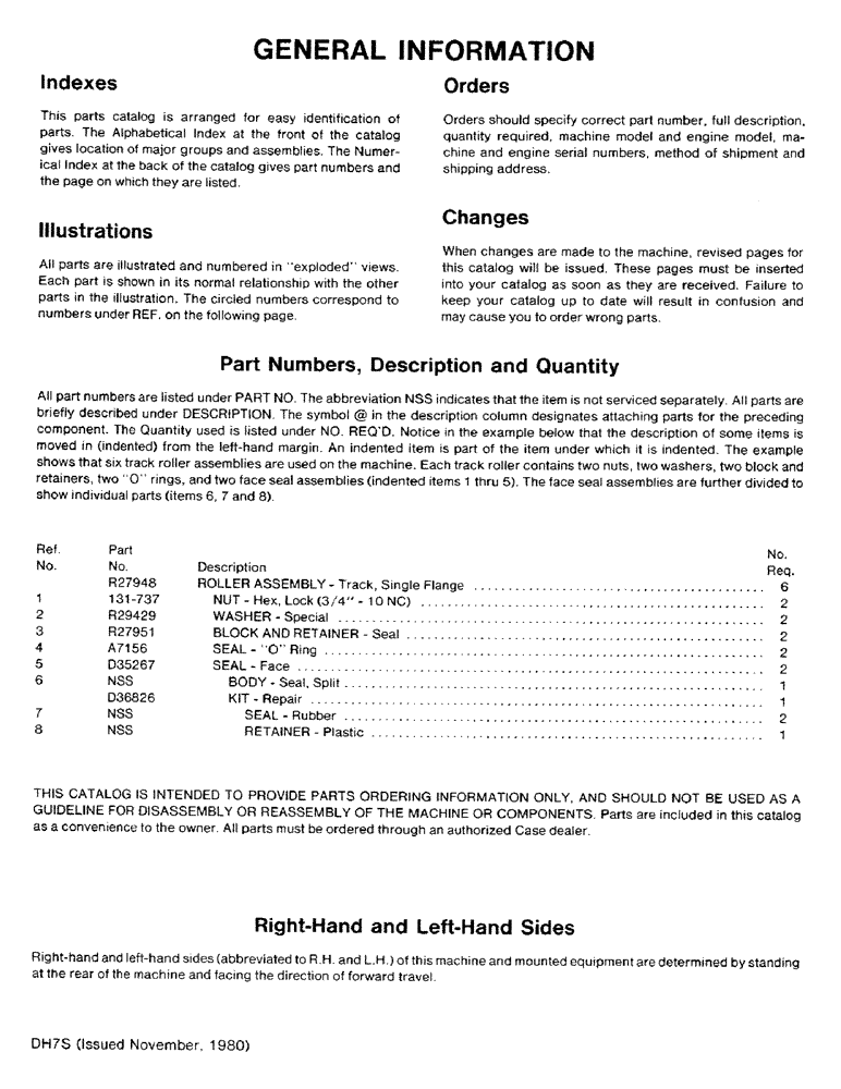 Схема запчастей Case DH7 - (01-3) - GENERAL INFORMATION (00) - GENERAL & PICTORIAL INDEX
