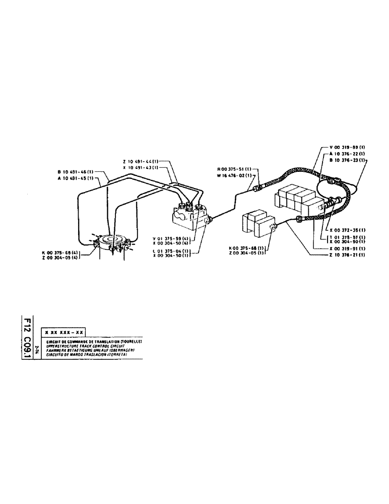 Схема запчастей Case LC80M - (047) - UPPERSTRUCTURE TRACK CONTROL CIRCUIT 