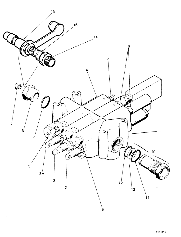 Схема запчастей Case 580F - (180) - LOADER CONTROL VALVE, 3 SPOOL (35) - HYDRAULIC SYSTEMS