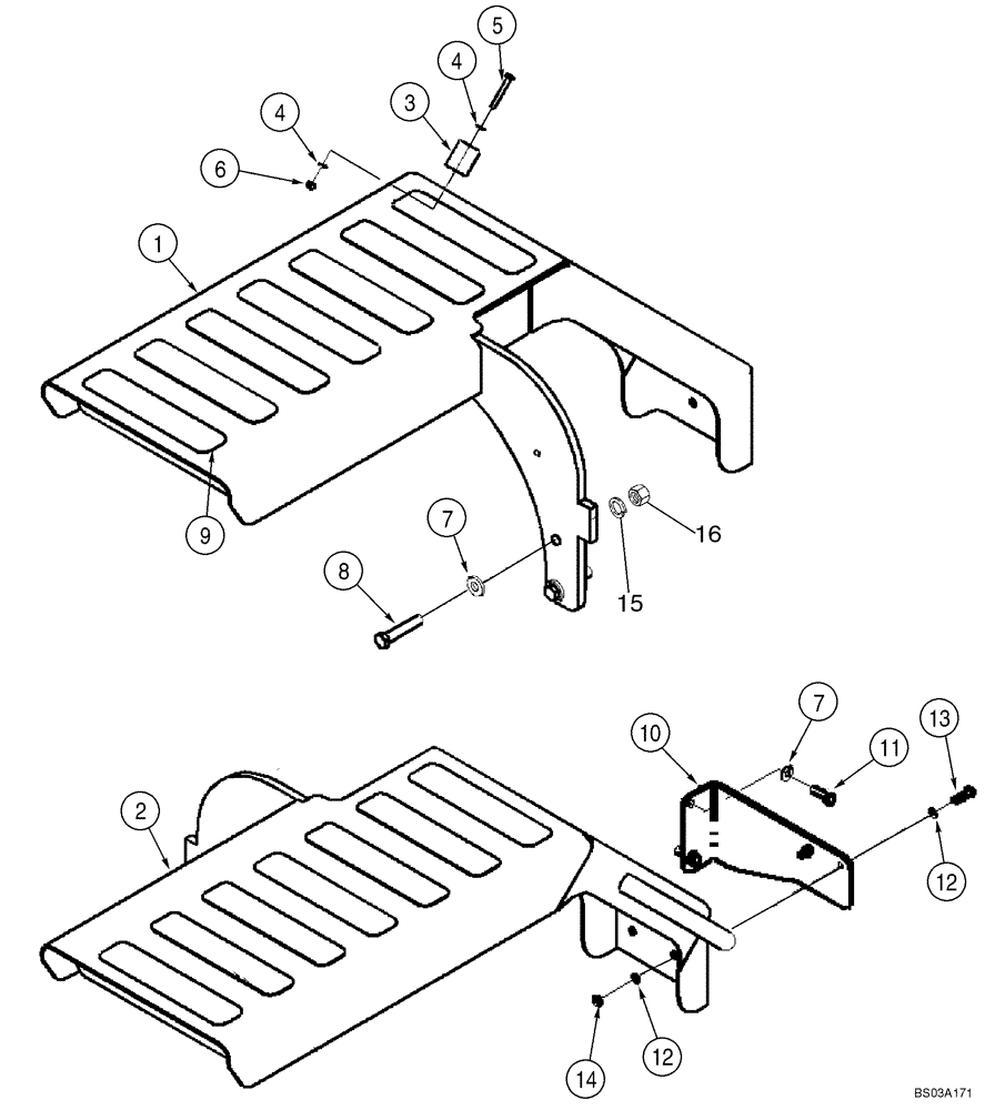 Схема запчастей Case 721D - (09-16) - FENDERS, REAR - STANDARD (09) - CHASSIS
