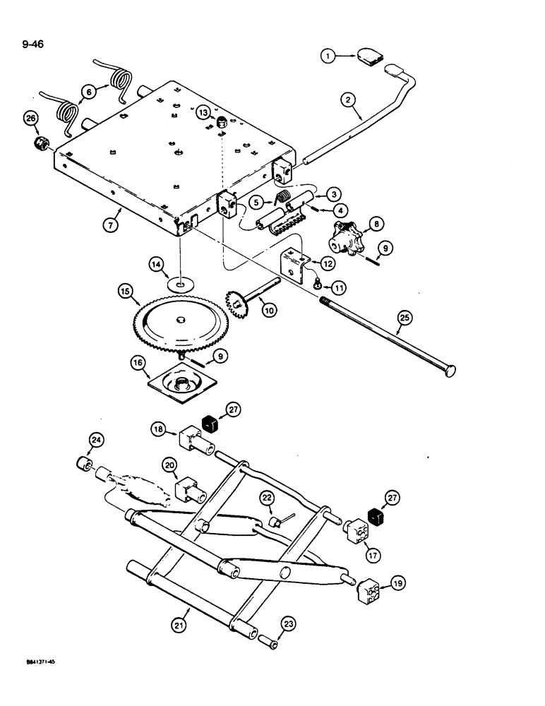 Схема запчастей Case W14B - (9-46) - SUSPENSION SEATS (09) - CHASSIS/ATTACHMENTS