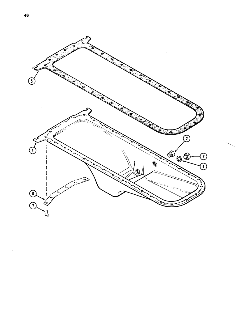 Схема запчастей Case W24C - (046) - OIL PAN, 504BD AND 504BDT DIESEL ENGINES (02) - ENGINE