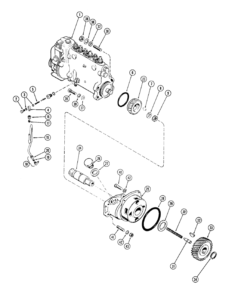 Схема запчастей Case W9C - (030) - FUEL INJECTION PUMP AND DRIVE, (401) DIESEL ENGINE (03) - FUEL SYSTEM