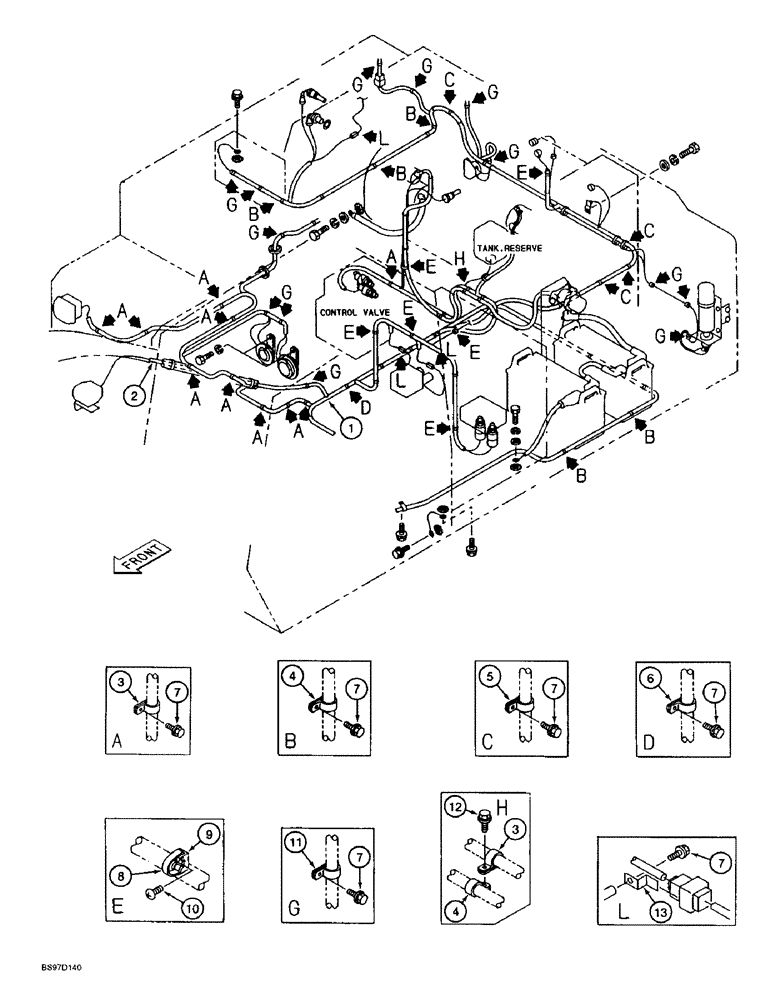 Схема запчастей Case 9040B - (4-16) - MAIN ELECTRICAL SYSTEM CLAMPING, P.I.N. DAC04#2001 AND AFTER (04) - ELECTRICAL SYSTEMS