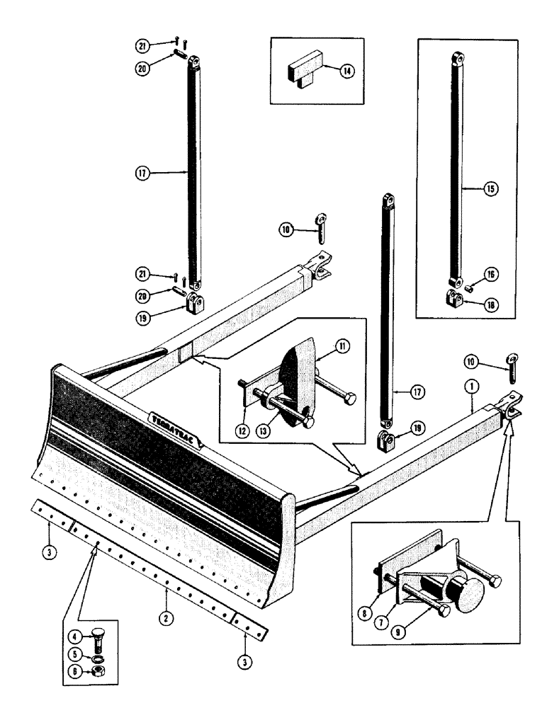 Схема запчастей Case 600 - (158) - MECHANICAL BULLDOZER INSTALLATION, FRAME, MOLDBOARD, MTG. PARTS (UP TO S/N 7060799) (05) - UPPERSTRUCTURE CHASSIS