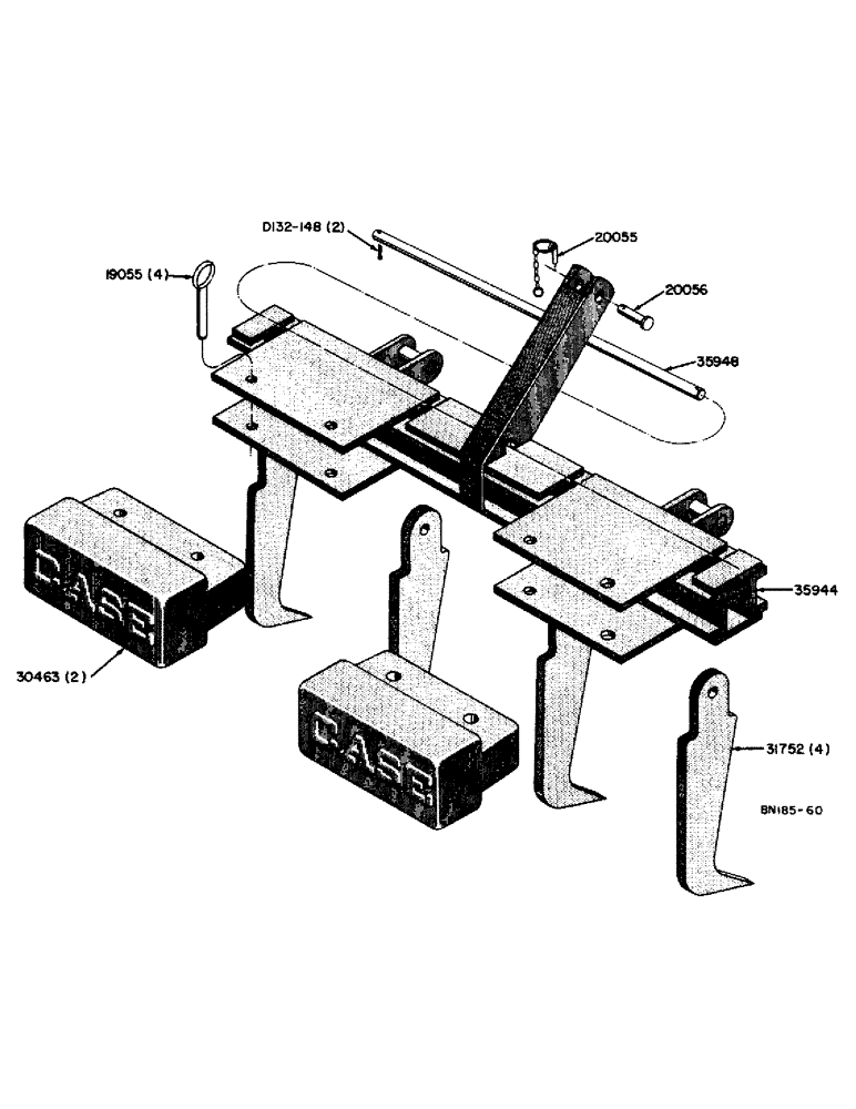 Схема запчастей Case 310 - (74) - SCARIFIER (MOUNTS IN EAGLE HITCH ARMS) 