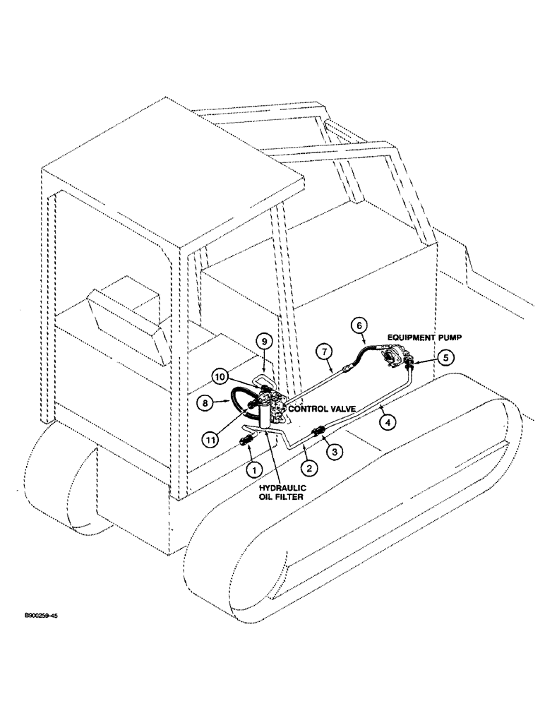 Схема запчастей Case 450C - (1-10) - PICTORIAL INDEX, EQUIPMENT HYDRAULIC CIRCUIT, SUPPLY AND RETURN LINES (00) - PICTORIAL INDEX