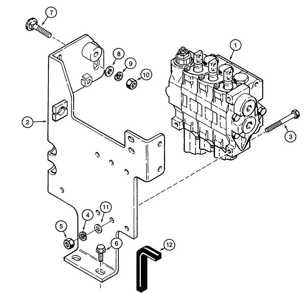 Схема запчастей Case 855E - (8-072) - EQUIPMENT CONTROL VALVE AND MOUNTING, DOZER MODELS (08) - HYDRAULICS