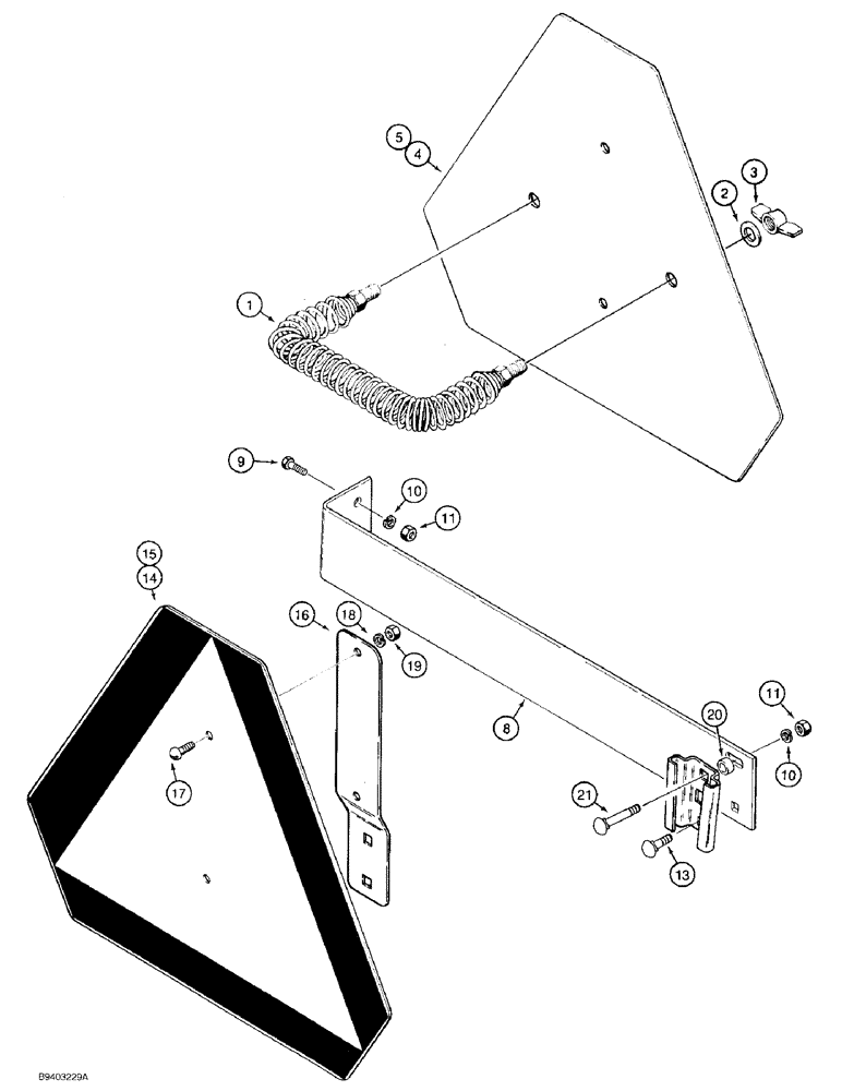 Схема запчастей Case 480F LL - (9-158) - SLOW MOVING VEHICLE EMBLEM (09) - CHASSIS/ATTACHMENTS