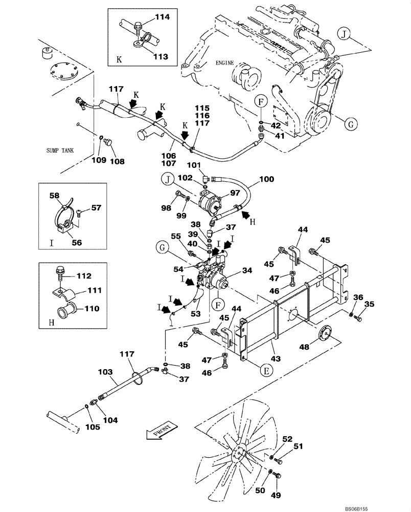 Схема запчастей Case CX700B - (02-05) - ENGINE WATER CIRCUIT (02) - ENGINE