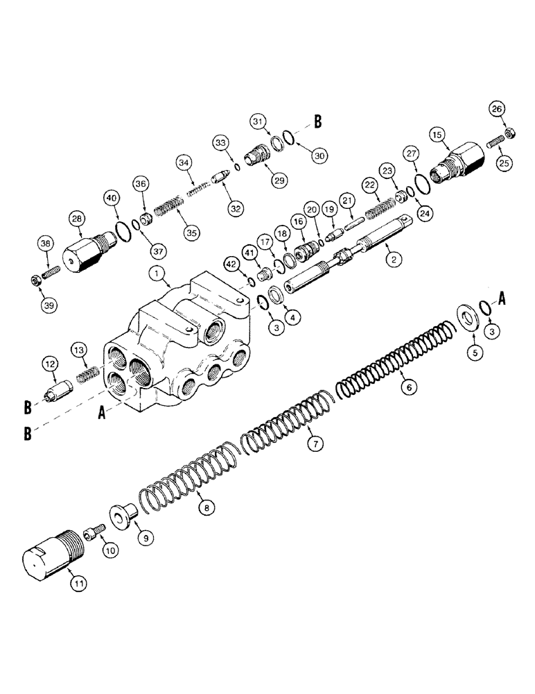 Схема запчастей Case 580SK - (8-334) - BACKHOE SWING SEQUENCE VALVE, SIDESHIFT BACKHOE (08) - HYDRAULICS