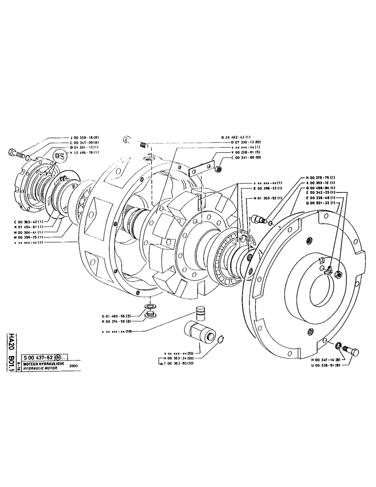 Схема запчастей Case LC80M - (061) - HYDRAULIC MOTOR 