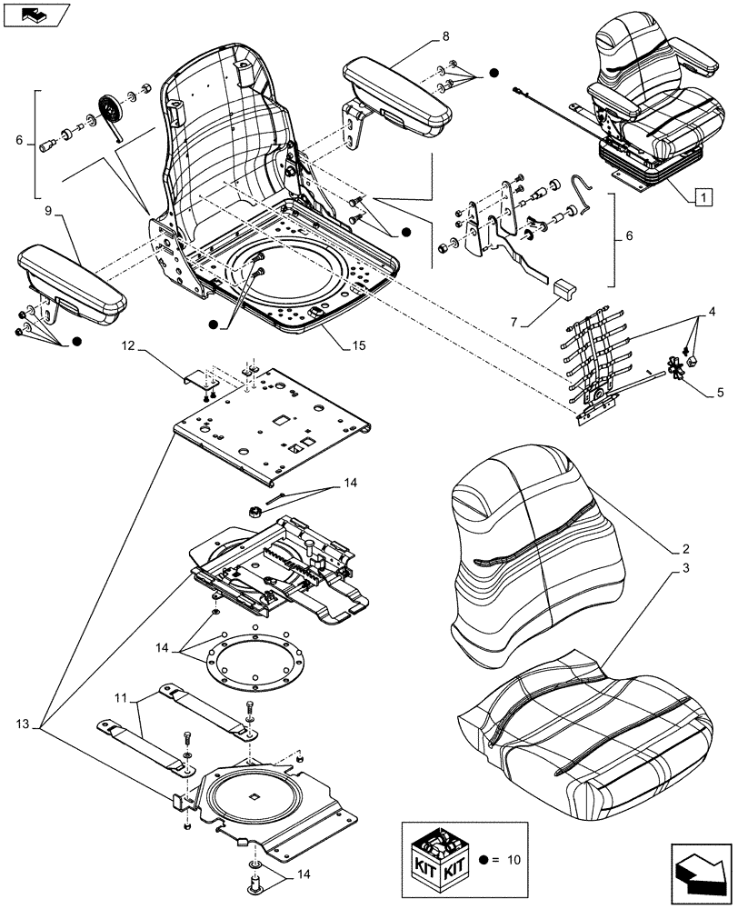 Схема запчастей Case 580SN - (90.120.0501[01]) - VAR - 747851 - SEAT - MECHANICAL SUSPENSION - W/ ARMREST - VINYL - C9007 (90) - PLATFORM, CAB, BODYWORK AND DECALS