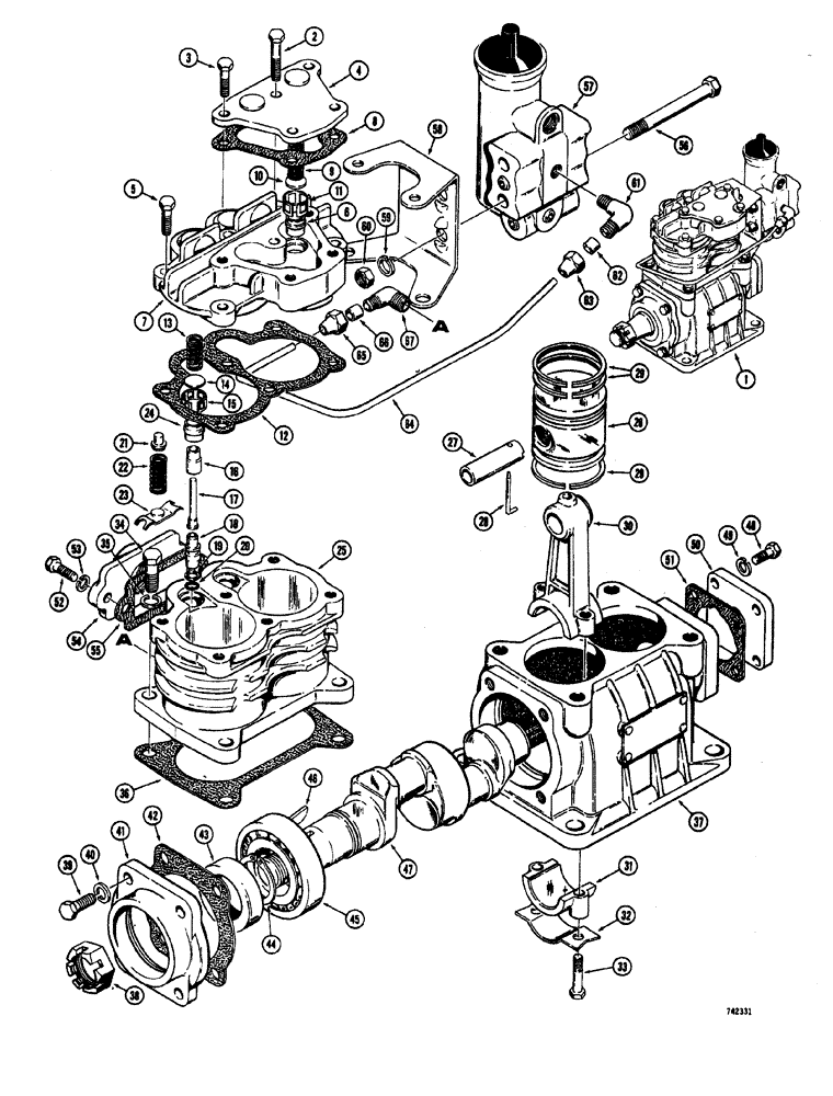 Схема запчастей Case W20 - (178) - L14814 AIR COMPRESSOR TU-FLO-300 (07) - BRAKES