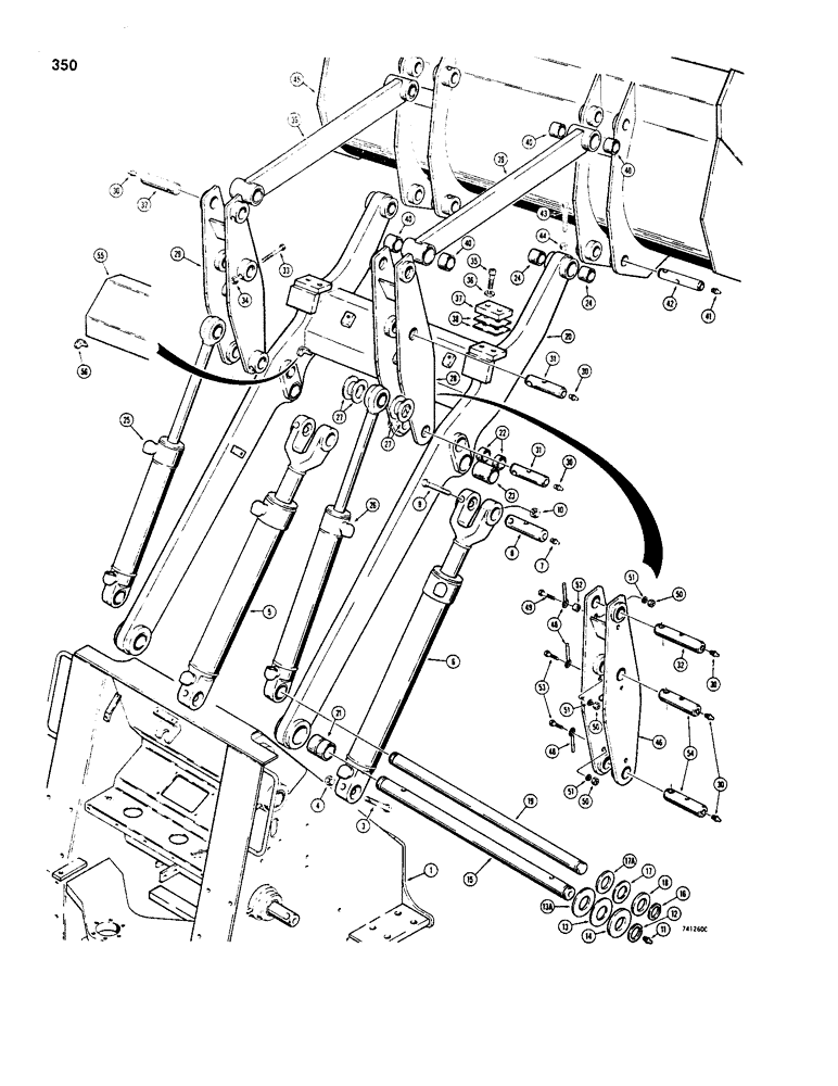 Схема запчастей Case W20B - (350) - LOADER LIFT FRAME AND RELATED PARTS (09) - CHASSIS/ATTACHMENTS