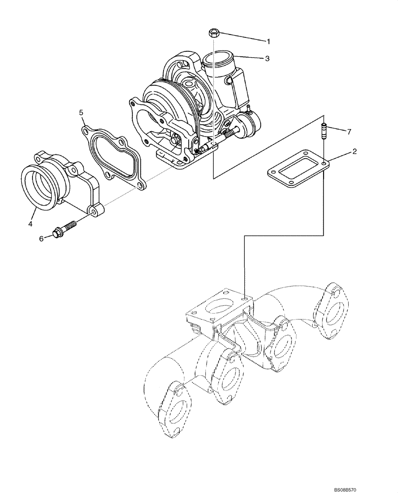 Схема запчастей Case 750L - (02-17[02]) - TURBOCHARGER - FIRE DOZER (02) - ENGINE
