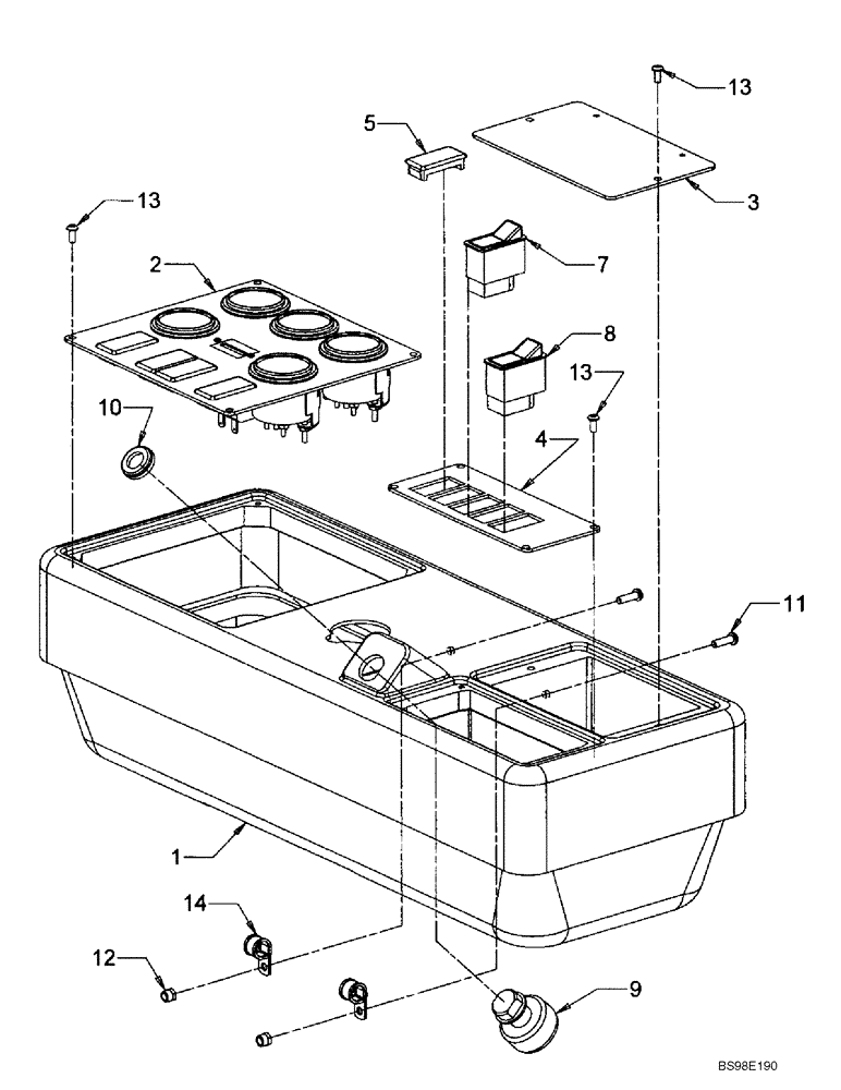 Схема запчастей Case 686G - (9-06) - CONTROL CONSOLE, PANELS AND SWITCHES (09) - CHASSIS/ATTACHMENTS