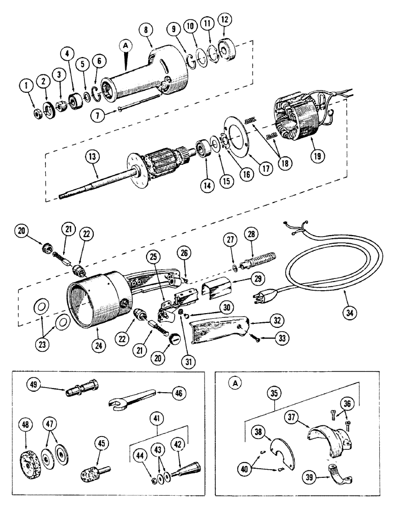Схема запчастей Case 40BLC - (358) - TOOL GRINDER, (USED WITH ROTARY CUTTER) (18) - ATTACHMENT ACCESSORIES