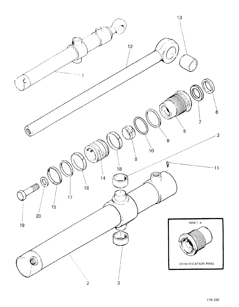 Схема запчастей Case 580F - (151A) - LOADER TILT CYLINDER, STARTING WITH NO 3.702.036, DC AND 3.733.216, TC (35) - HYDRAULIC SYSTEMS