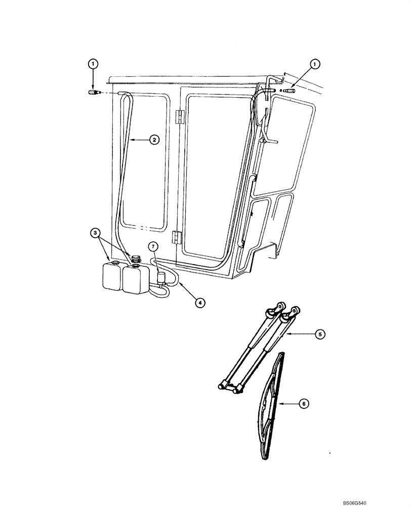 Схема запчастей Case 865 - (09.49[00]) - FRONT AND REAR WINDSHIELD WIPER (09) - CHASSIS