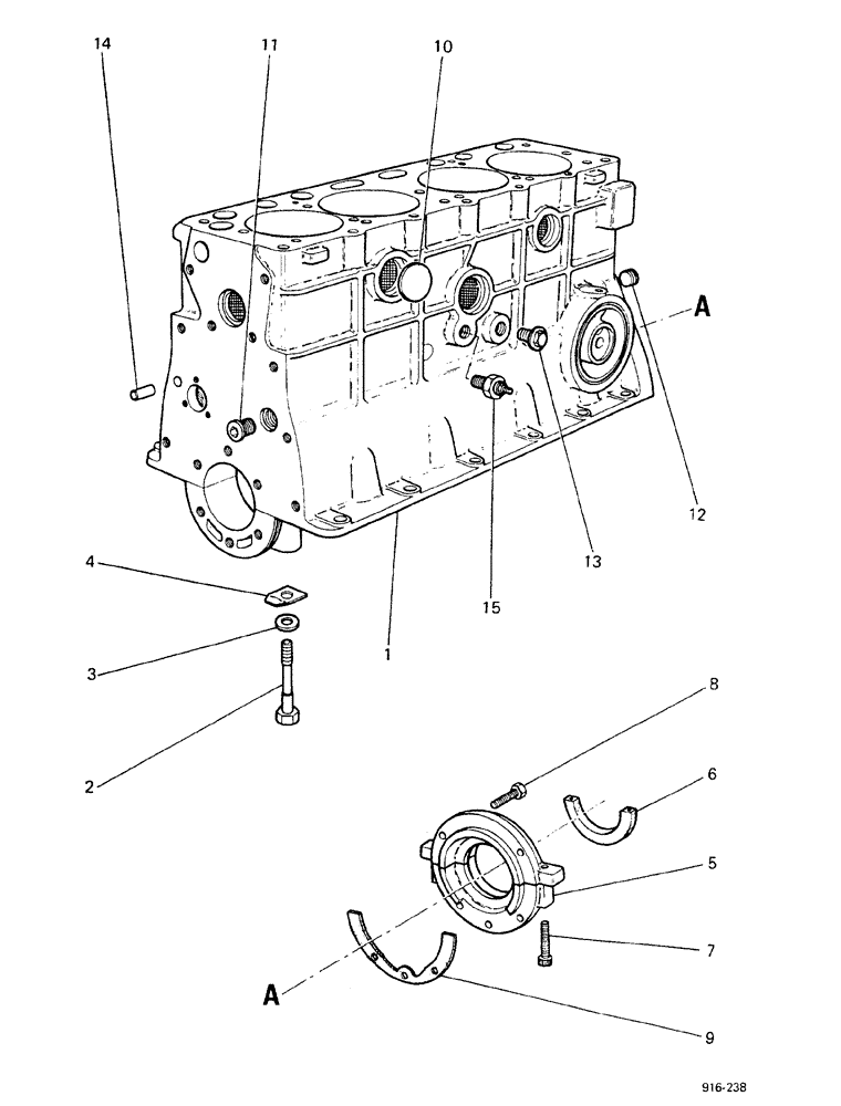 Схема запчастей Case 580F - (010) - ENGINE, CYLINDER BLOCK (10) - ENGINE