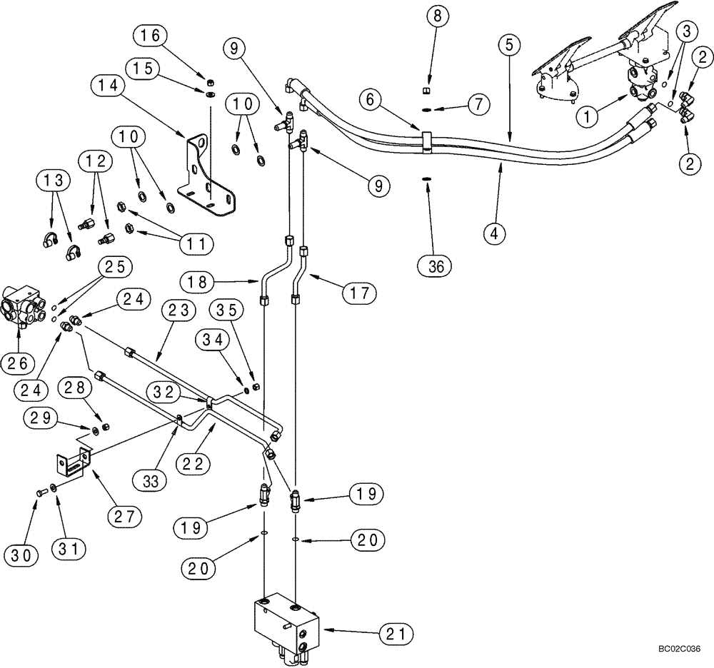 Схема запчастей Case 821C - (07-06) - HYDRAULICS - BRAKE, MAIN (Dec 4 2009 3:18PM) (07) - BRAKES