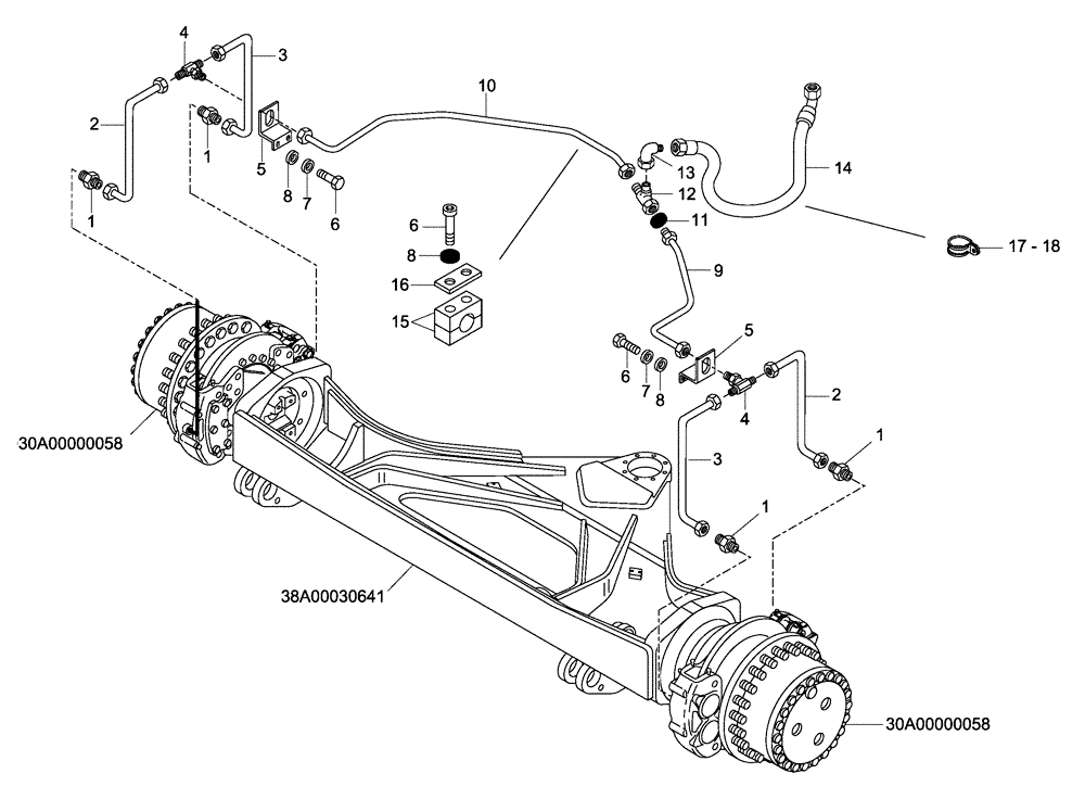 Схема запчастей Case 335 - (47A00001974[001]) - BRAKE CIRCUIT - FRONT DRIVE AXLE (87550405) (09) - Implement / Hydraulics / Frame / Brakes