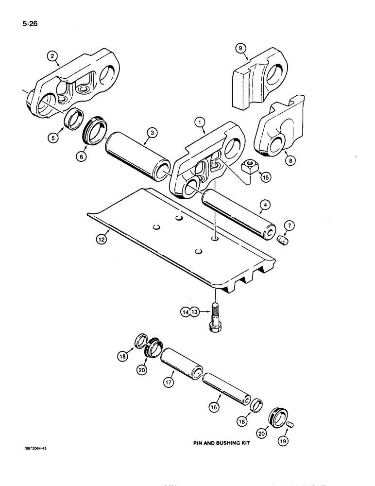 Схема запчастей Case 850D - (5-26) - CASE LUBRICATED TRACK (OPTIONAL) WITH SPLIT MASTER LINKS (11) - TRACKS/STEERING