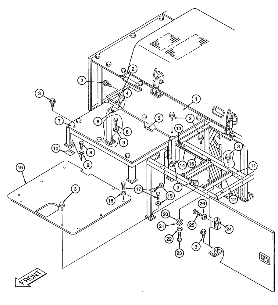 Схема запчастей Case 9040 - (9-12) - UPPER STRUCTURE, TOP AND FRONT COVERS (09) - CHASSIS
