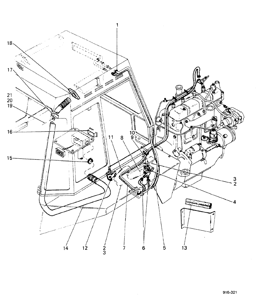 Схема запчастей Case 580F - (358) - CAB, REMOTE CONTROL HEATER VALVE (90) - PLATFORM, CAB, BODYWORK AND DECALS