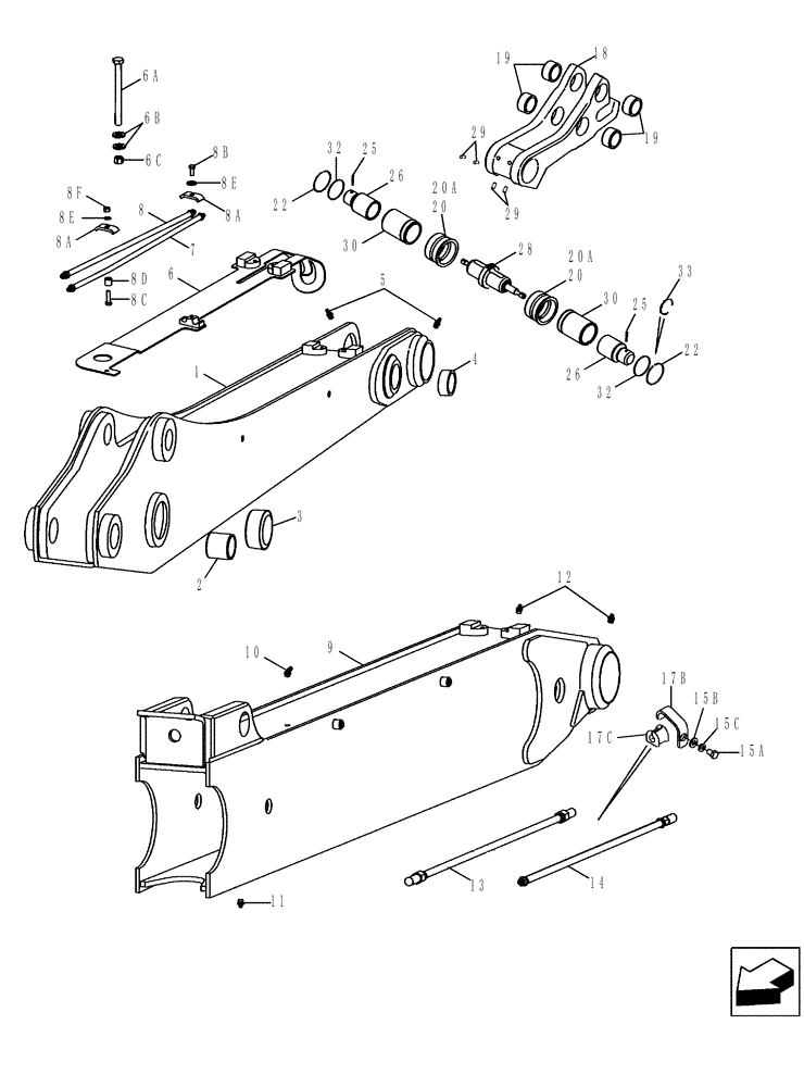 Схема запчастей Case 580SM - (39.121.05) - DIPPER, BACKHOE - COUPLER, HYDRAULIC (MODELS WITH HYDRAULIC BACKHOE BUCKET COUPLER) (39) - FRAMES AND BALLASTING