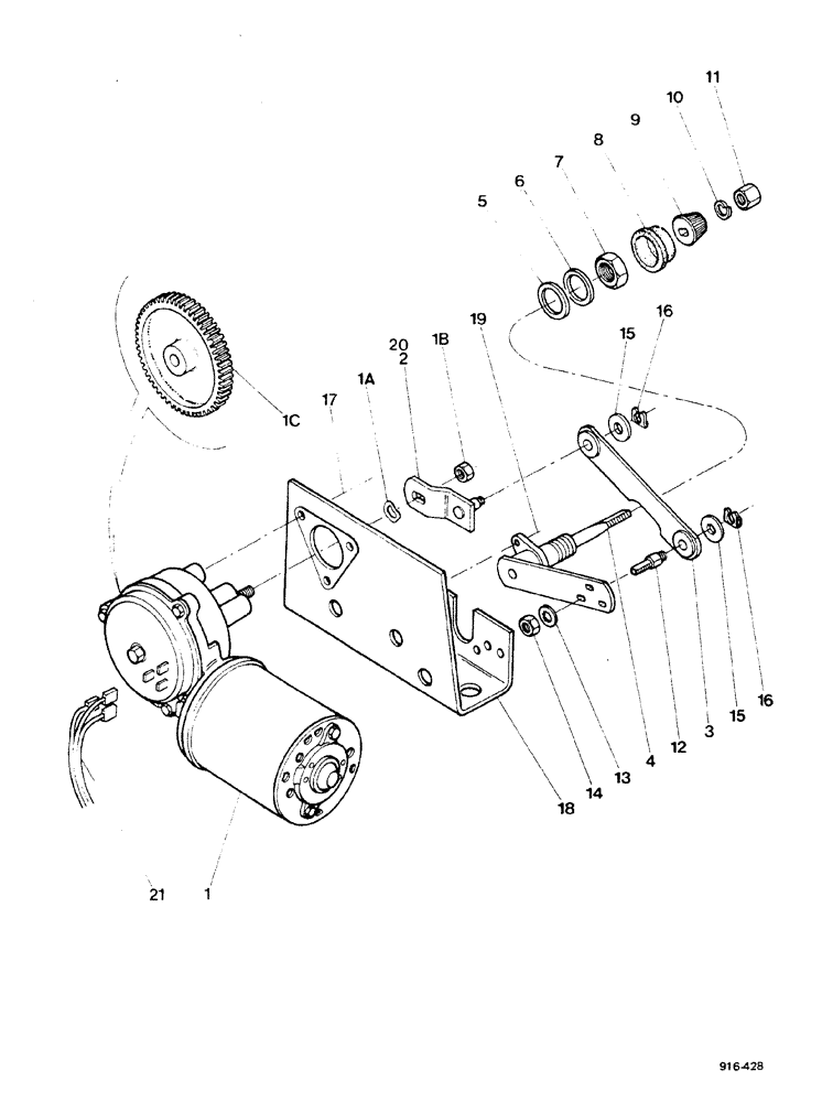 Схема запчастей Case 580F - (362) - WINDSHIELD WIPER MOTORS (55) - ELECTRICAL SYSTEMS