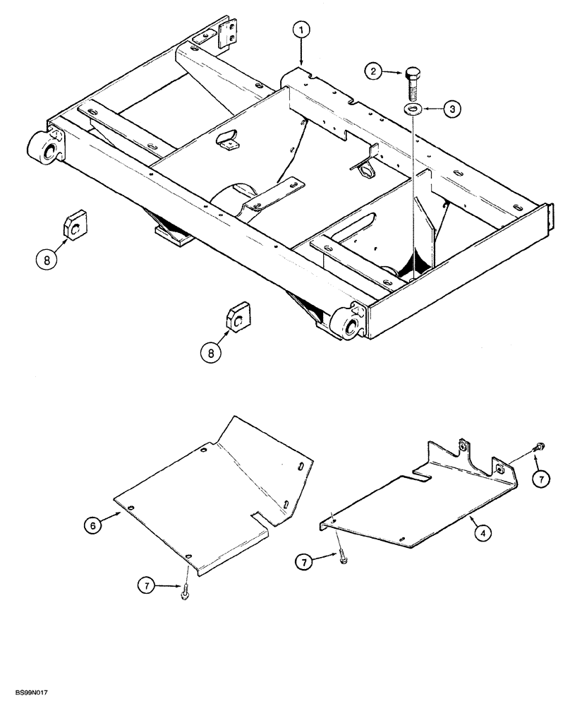 Схема запчастей Case 850G - (9-14) - SEAT AND TANK FRAME (05) - UPPERSTRUCTURE CHASSIS