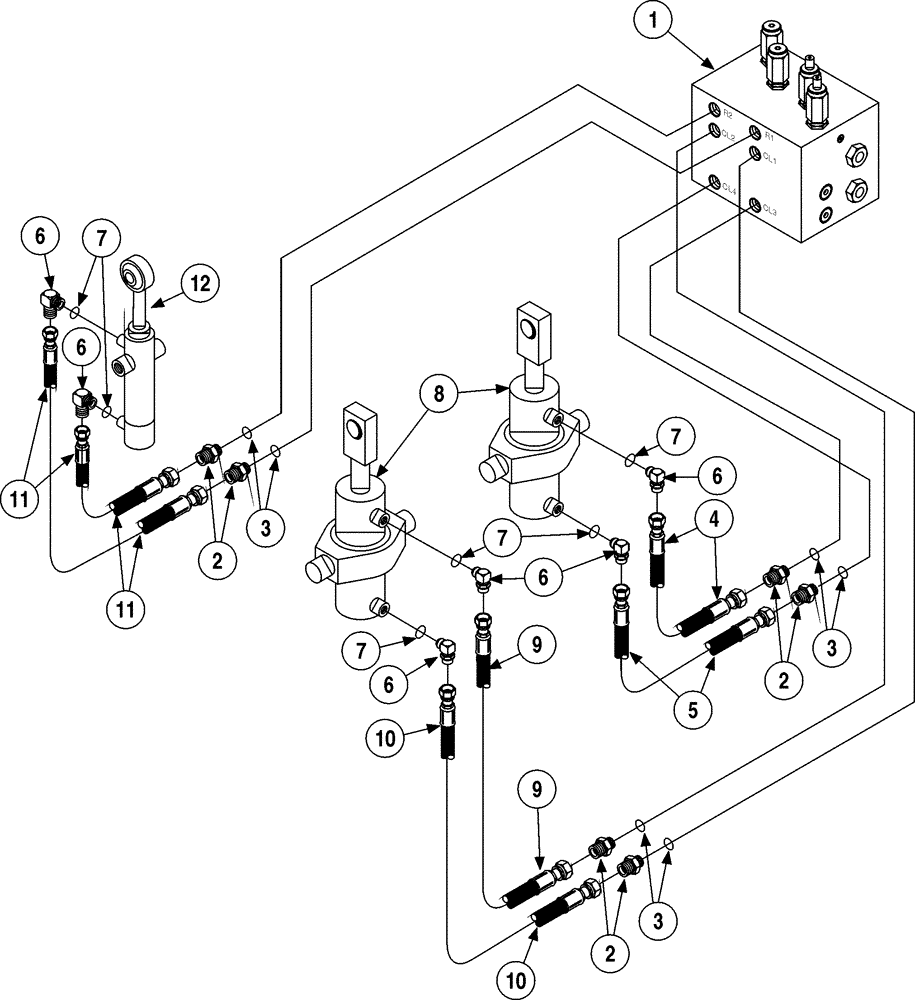 Схема запчастей Case 6010 - (08-06) - HYDRAULICS - POWER WRENCH (35) - HYDRAULIC SYSTEMS