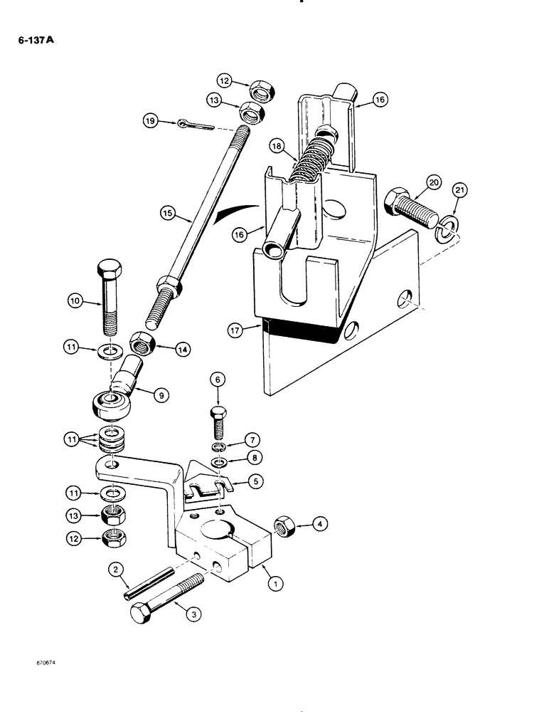 Схема запчастей Case DH4B - (6-137A) - NEUTRAL CENTERING CONTROL, MONO-STICK AND STEERING WHEEL UNITS USED ON PIN 1228774 AND AFTER (06) - POWER TRAIN