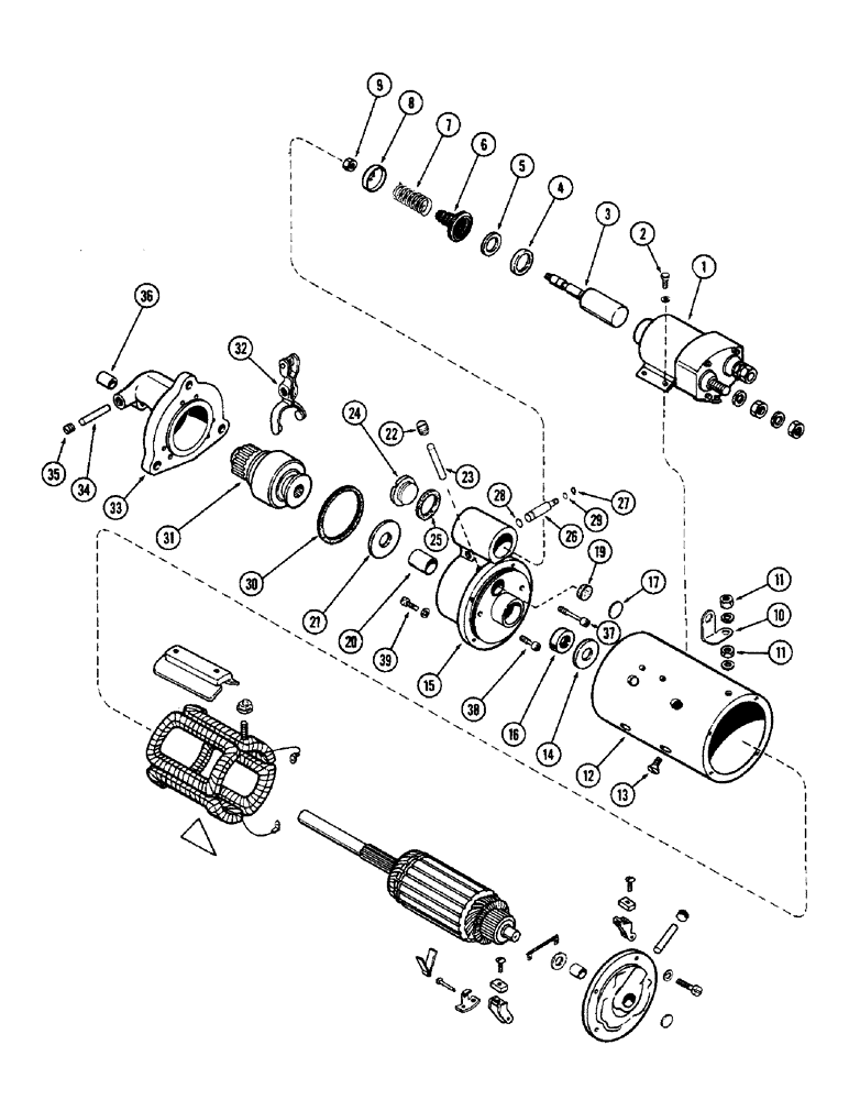 Схема запчастей Case W10E - (066) - A15485 STARTER, (401B) DIESEL ENGINE (04) - ELECTRICAL SYSTEMS