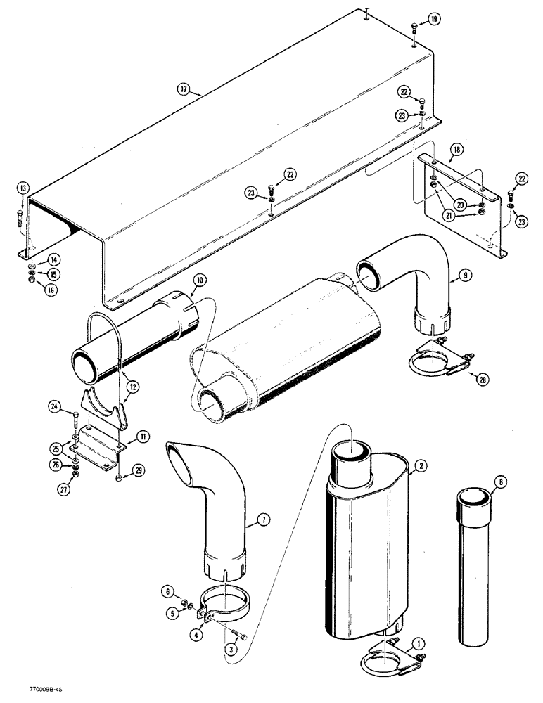 Схема запчастей Case W36 - (2-50) - EXHAUST SYSTEM (02) - ENGINE
