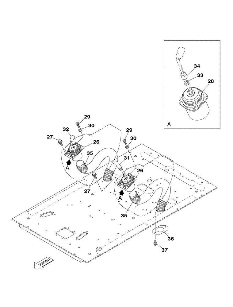 Схема запчастей Case CX350 - (09-037-00[01]) - HAND CONTROL VALVE - OPERATORS COMPARTMENT (09) - CHASSIS