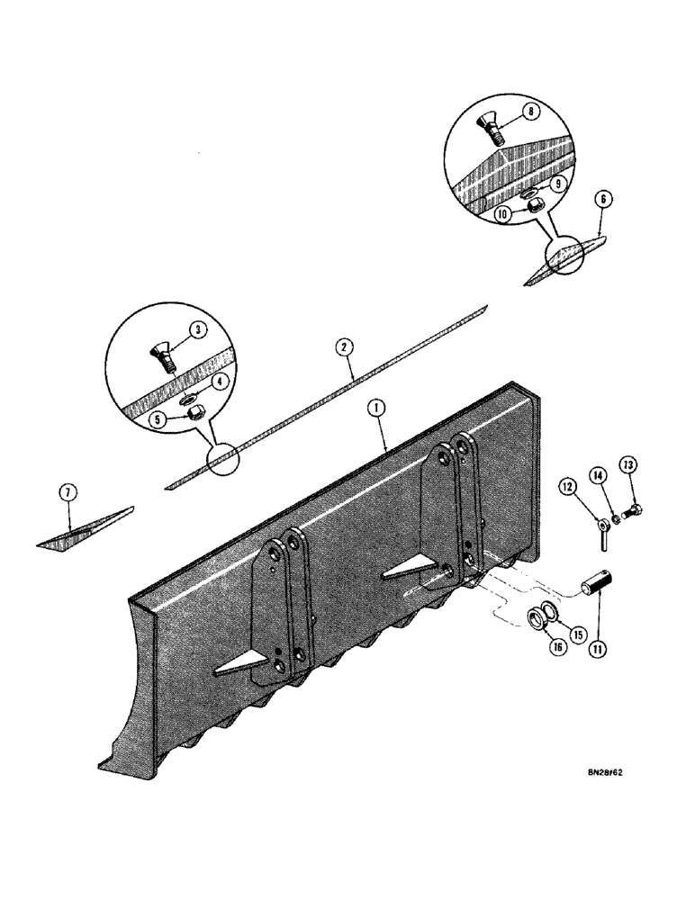 Схема запчастей Case 1000D - (220) - LOADER DOZING BLADE (05) - UPPERSTRUCTURE CHASSIS