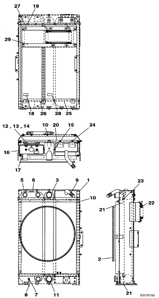 Схема запчастей Case CX135SR - (02-05A) - RADIATOR ASSY (02) - ENGINE