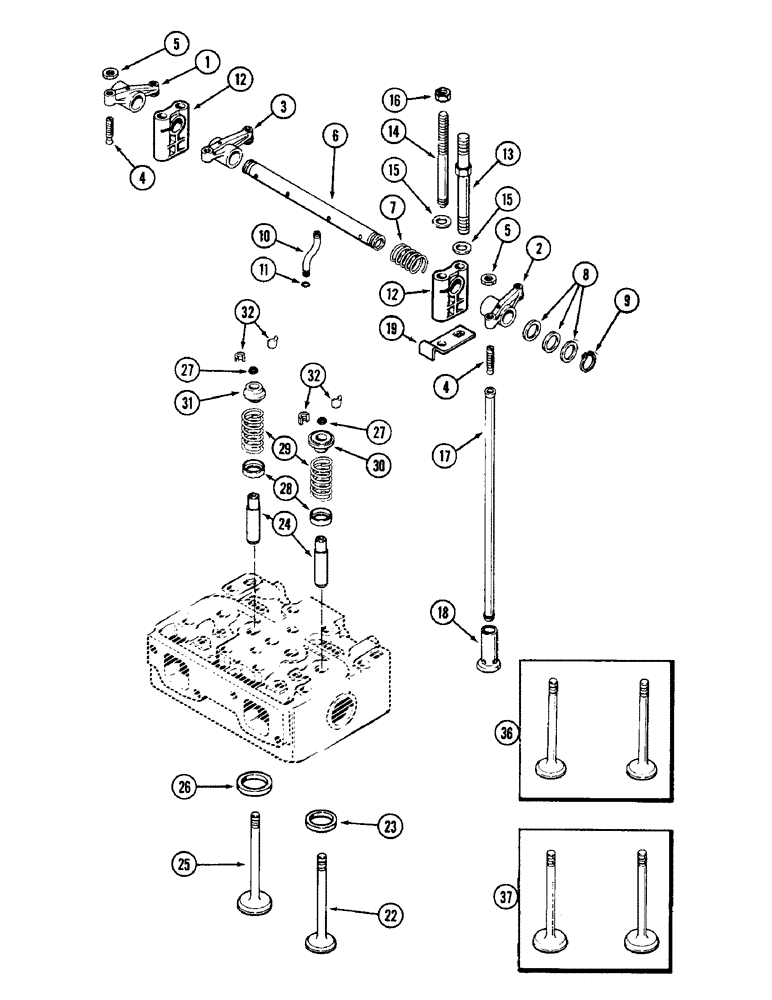 Схема запчастей Case W14 - (026) - VALVE MECHANISM, 336BD AND 336BDT DIESEL ENGINE (02) - ENGINE