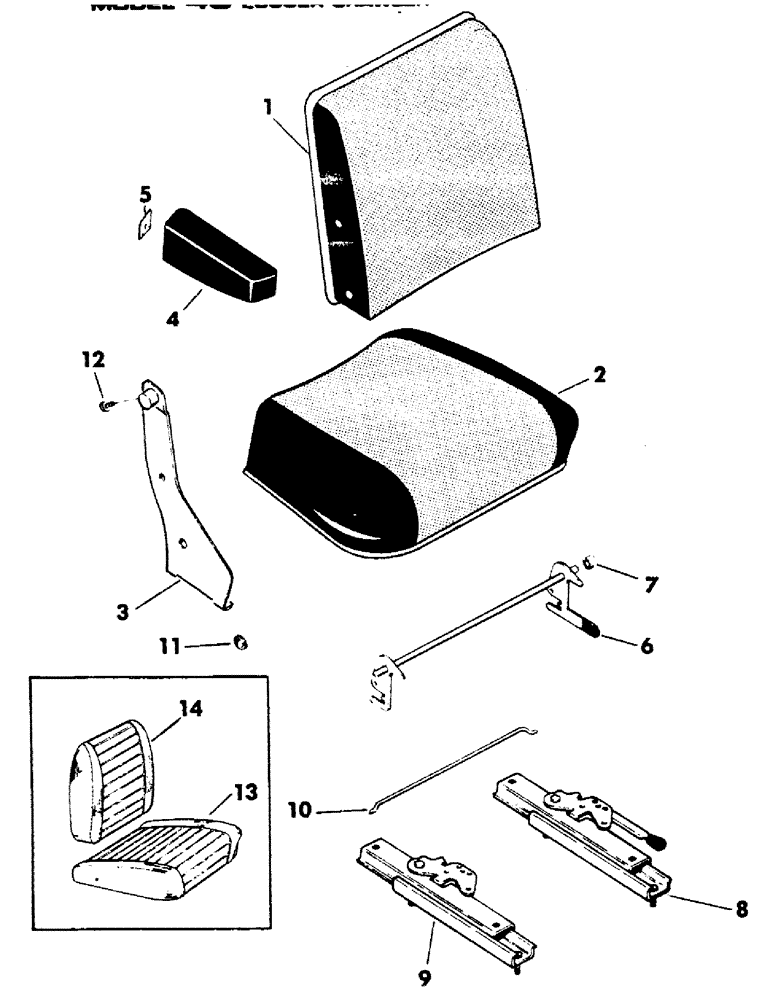 Схема запчастей Case 40BLC - (074) - OPERATORS SEAT ASSEMBLY (05) - UPPERSTRUCTURE CHASSIS