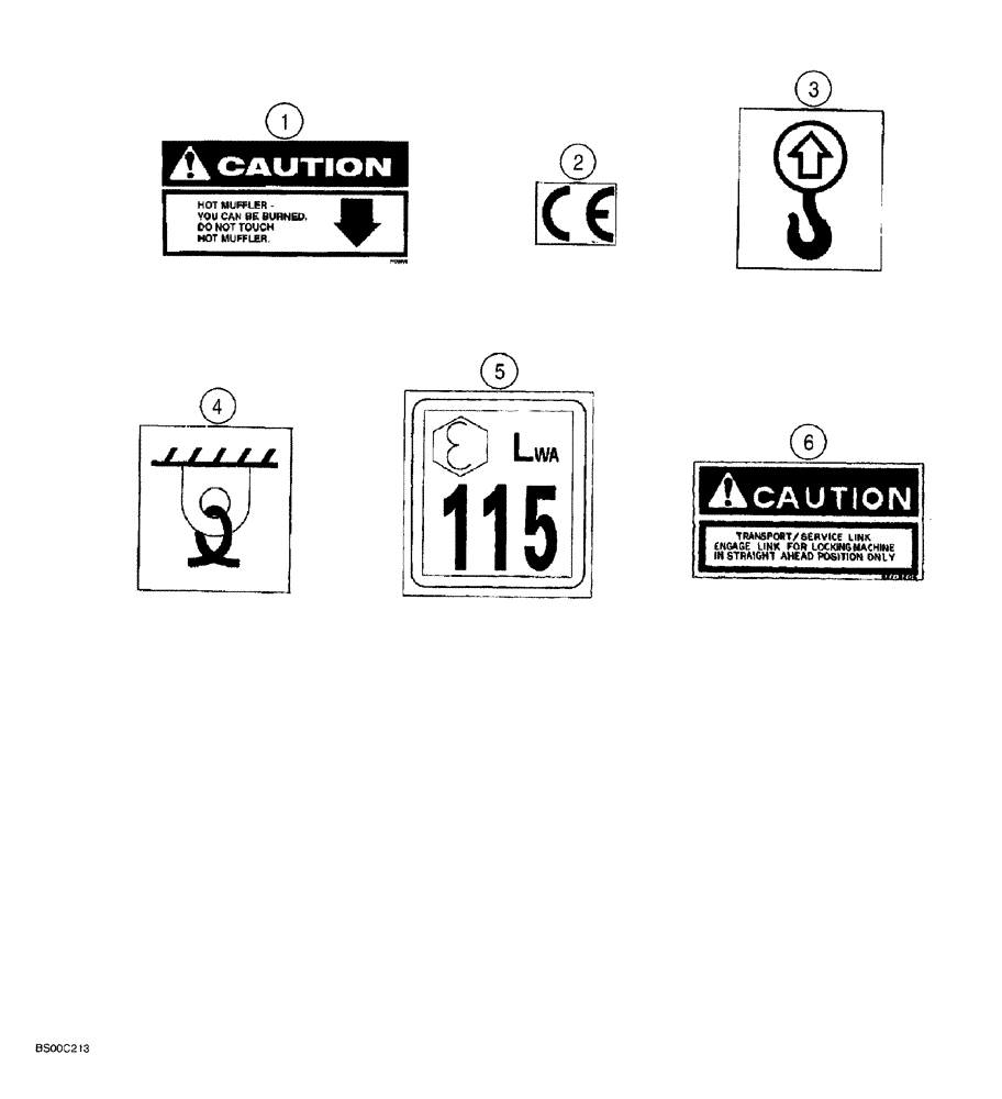 Схема запчастей Case MAXI-SNEAKER - (09-17A) - DECALS - ENGLISH (SERIES C TRENCHER) (09) - CHASSIS/ATTACHMENTS
