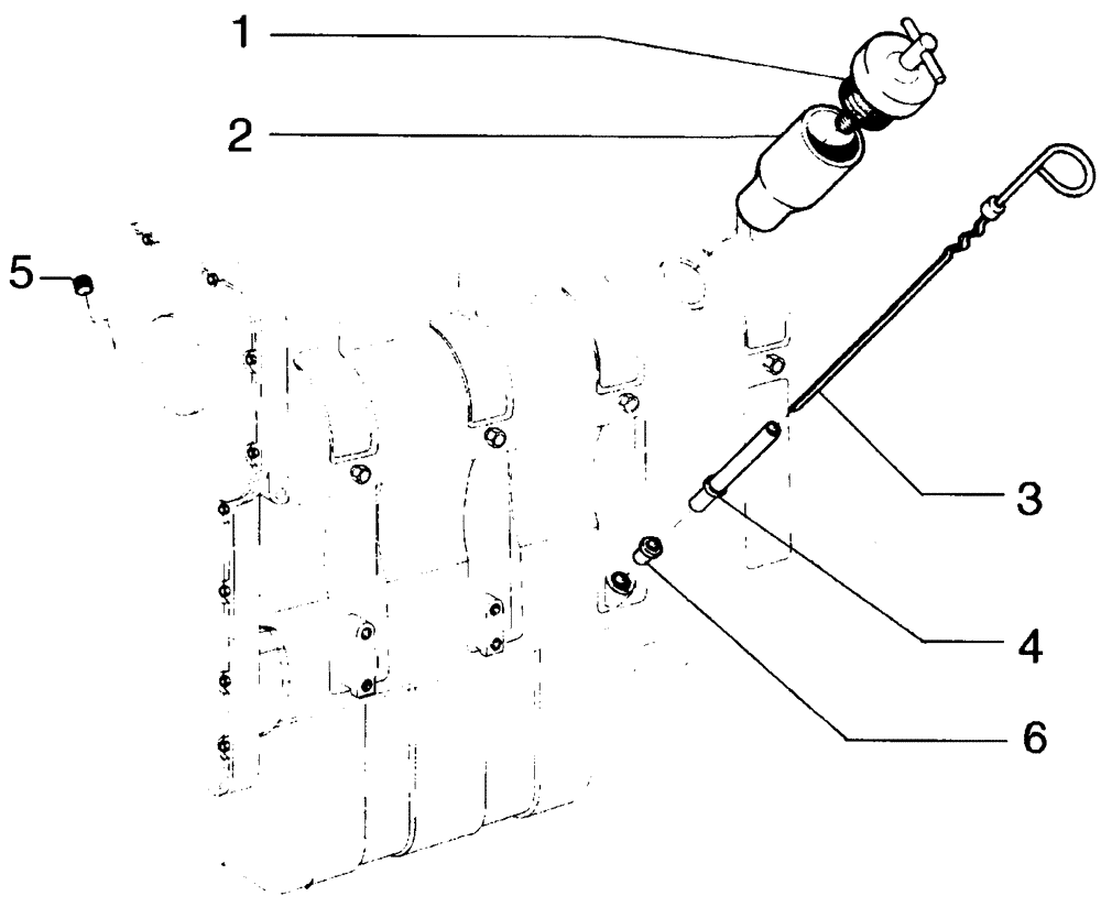 Схема запчастей Case 885 - (02-42[04]) - OIL FILL LOCATION AND GAUGE OIL LEVEL (02) - ENGINE