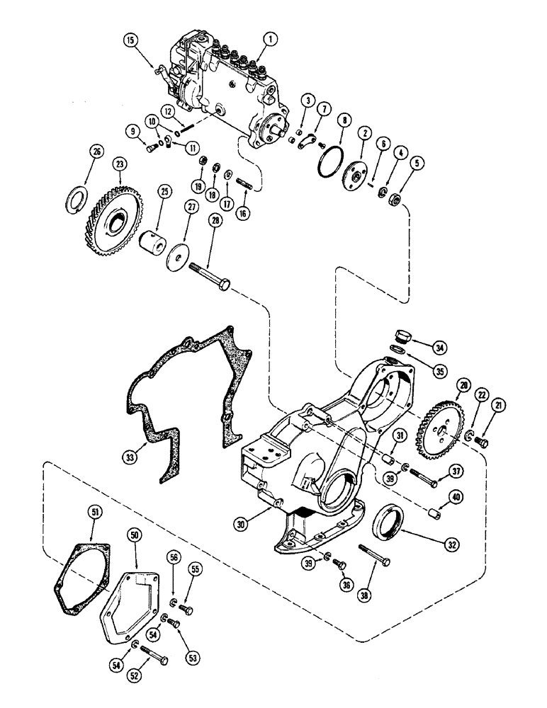 Схема запчастей Case W9E - (033A) - FUEL INJECTION PUMP & DRIVE, (401B) DIESEL ENGINE, USED PRIOR TO ENG. SN. 2323001 (03) - FUEL SYSTEM