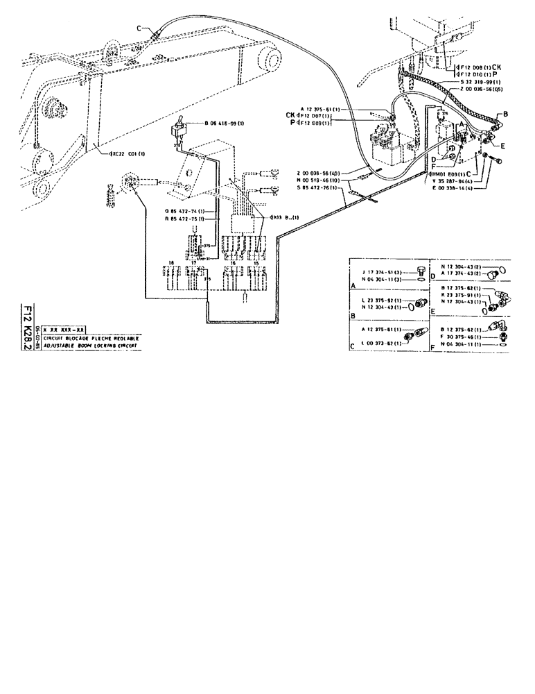 Схема запчастей Case 90BCL - (218) - ADJUSTABLE BOOM LOCKING CIRCUIT (07) - HYDRAULIC SYSTEM