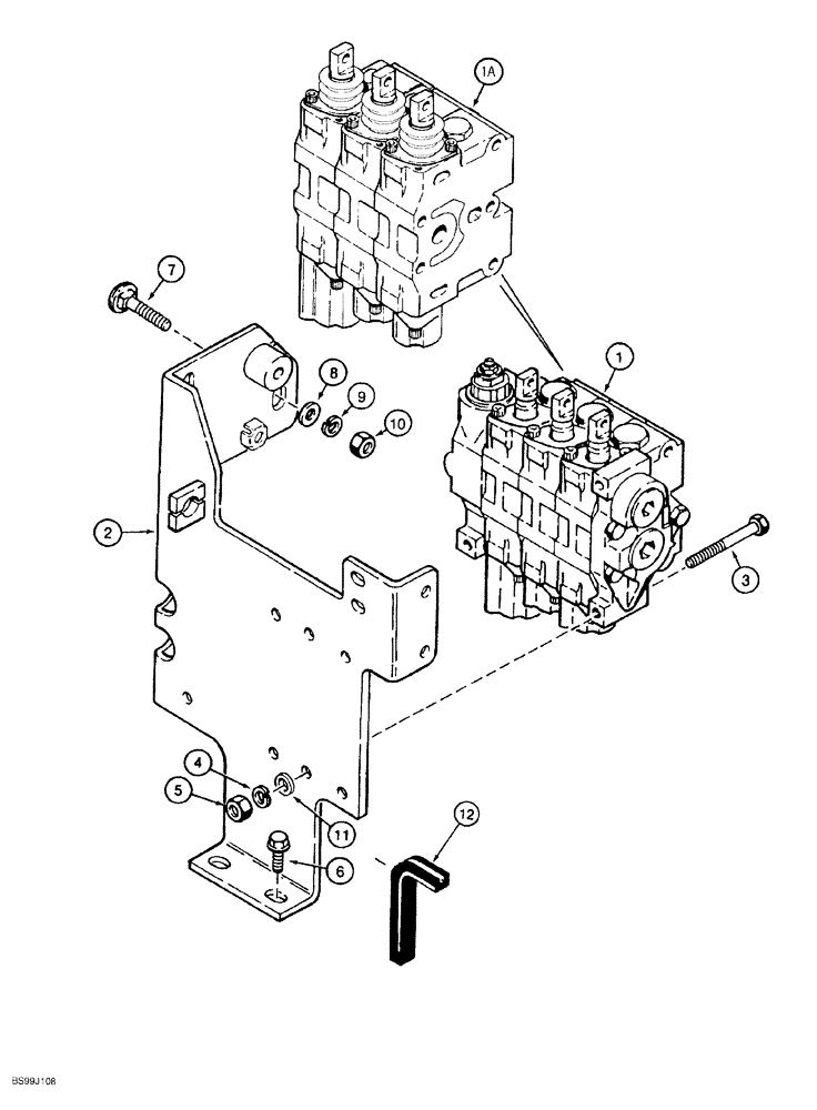 Схема запчастей Case 550G - (8-28) - EQUIPMENT CONTROL VALVE AND MOUNTING (07) - HYDRAULIC SYSTEM